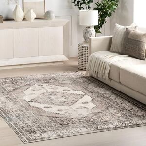 nuLOOM Gladys Machine Washable Vintage Medallion Area Rug, 5' x 8', Light Grey, Rectangular nuLOOM Gladys Machine Washable Vintage Medallion Area Rug, 5' x 8', Light Grey, Rectangular
