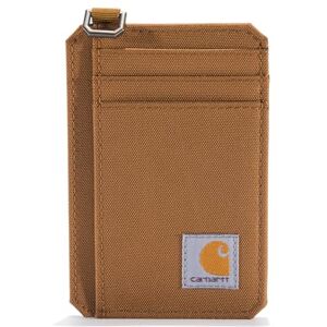 Carhartt Men's Front Pocket, Durable Canvas Or Leather Wallet with & Without Money Clip, Nylon Duck Brown, One Size Carhartt Men's Front Pocket, Durable Canvas Or Leather Wallet with & Without Money Clip, Nylon Duck Brown, One Size