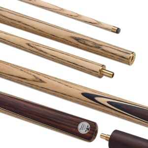 POWERGLIDE VINCI Ash 2-Piece 50/50 Jointed Snooker Pool or Billiard Cue Stick North American Ash Shaft Hand Spliced Rosewood Butt 19 oz Full Size 57" 9.5mm Tip POWERGLIDE VINCI Ash 2-Piece 50/50 Jointed Snooker Pool or Billiard Cue Stick North American Ash Shaft Hand Spliced Rosewood Butt 19 oz Full Size 57" 9.5mm Tip