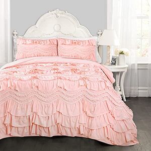 Lush Decor Kemmy 3 Piece Quilt Set, Full/Queen, Peach/Blush, Polyester Lush Decor Kemmy 3 Piece Quilt Set, Full/Queen, Peach/Blush, Polyester