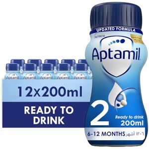Aptamil 2 Follow On Baby Milk Ready to Use Liquid Formula, 6-12 Months, 200ml (Pack of 12) Aptamil 2 Follow On Baby Milk Ready to Use Liquid Formula, 6-12 Months, 200ml (Pack of 12)