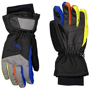 CMP Kids Twill Ski Gloves, Black-Royal-Limeade, 4 CMP Kids Twill Ski Gloves, Black-Royal-Limeade, 4