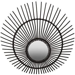 Premier Housewares Black Rattan Wall Mirror/Mirror Wall/Bathroom Mirrors Round/Hanging Mirror For Living Room/Boho Mirror Dimensions W80 X D3 X H80cm. Premier Housewares Black Rattan Wall Mirror/Mirror Wall/Bathroom Mirrors Round/Hanging Mirror For Living Room/Boho Mirror Dimensions W80 X D3 X H80cm.