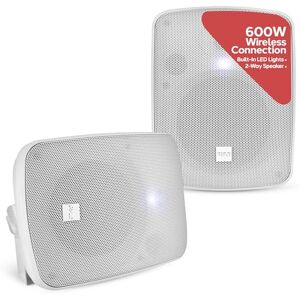 Pyle Outdoor Bluetooth Speakers Pair – 13.3 cm (5.25") Weatherproof Wireless Wall/Ceiling Mounted Speakers, 600W Waterproof, Heavy-Duty Grill, Garden Patio Use, Indoor/Outdoor Sound System – White Pyle Outdoor Bluetooth Speakers Pair – 13.3 cm (5.25") Weatherproof Wireless Wall/Ceiling Mounted Speakers, 600W Waterproof, Heavy-Duty Grill, Garden Patio Use, Indoor/Outdoor Sound System – White