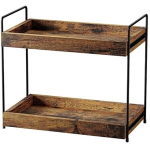 SANRETAHO 2-Tier Bathroom Counter Organizer, Cosmetic Makeup Storage Shelf, Coffee Station Organizer, Wood Kitchen Countertop Spice Rack, Rustic Brown SANRETAHO 2-Tier Bathroom Counter Organizer, Cosmetic Makeup Storage Shelf, Coffee Station Organizer, Wood Kitchen Countertop Spice Rack, Rustic Brown