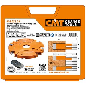 CMT ORANGE TOOLS CMT 694.021.30-2 Piece Adjustable Grooving Cutter Head Set Hw D=150X14-28X3 CMT ORANGE TOOLS CMT 694.021.30-2 Piece Adjustable Grooving Cutter Head Set Hw D=150X14-28X3
