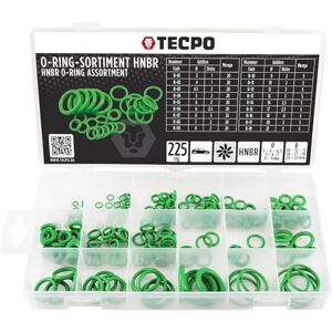 TECPO 300567 O-Ring Assortment HNBR 225-Piece Rubber Sealing Rings for Air Conditioning Systems Rubber Gaskets Set TECPO 300567 O-Ring Assortment HNBR 225-Piece Rubber Sealing Rings for Air Conditioning Systems Rubber Gaskets Set