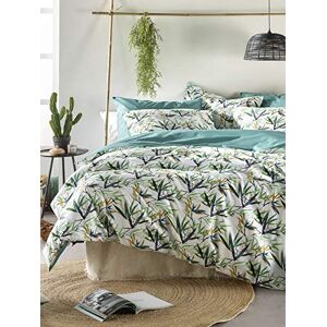 De Witte Lietaer Salix Bedding Set: Duvet Cover and Pillowcases, Cotton, White/Green, 240 x 220 cm De Witte Lietaer Salix Bedding Set: Duvet Cover and Pillowcases, Cotton, White/Green, 240 x 220 cm