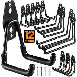 HUPBIPY 12 Pack Garage Hooks Heavy Duty,Utility Steel Garage Storage Hooks,Wall Mount Garage Hanger&Organizer for Organizing Power Tools,Ladders,Bulk Items,Bikes,Ropes and More Equipment HUPBIPY 12 Pack Garage Hooks Heavy Duty,Utility Steel Garage Storage Hooks,Wall Mount Garage Hanger&Organizer for Organizing Power Tools,Ladders,Bulk Items,Bikes,Ropes and More Equipment