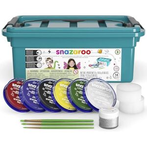 Snazaroo Face Paint Mini Starter Kit for Kids and Adults, 14 Pieces, 6 Colours, 1 Glitter Gel, Brushes, Sponges, Guide, Water Based, Easily Washable, Makeup, Body Painting Snazaroo Face Paint Mini Starter Kit for Kids and Adults, 14 Pieces, 6 Colours, 1 Glitter Gel, Brushes, Sponges, Guide, Water Based, Easily Washable, Makeup, Body Painting