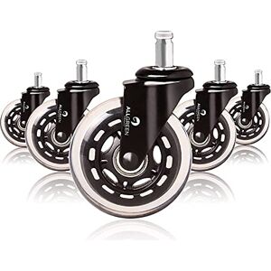 ALLGREEN PRODUCTS ALLGREEN Gaming Chair Wheels & Office Chair Caster Wheels 5-pcs Replacement Set Casters Heavy Duty Universal Fit Smooth Rollerblade Swivel Glider Safe for All Floors(Black) ALLGREEN PRODUCTS ALLGREEN Gaming Chair Wheels & Office Chair Caster Wheels 5-pcs Replacement Set Casters Heavy Duty Universal Fit Smooth Rollerblade Swivel Glider Safe for All Floors(Black)