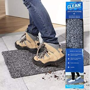 tex family Non-Slip Magic Doormat Absorbent and Dustproof Ideal for Entrance and Bathroom Size 45 x 70 cm, Colour: Grey, Polyester Material tex family Non-Slip Magic Doormat Absorbent and Dustproof Ideal for Entrance and Bathroom Size 45 x 70 cm, Colour: Grey, Polyester Material