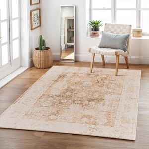 Livabliss Masafi Machine Washable Floor Mat – Vintage Boho Design for Living Room 160x213 cm, Dining, Kitchen, Outdoor, Hallway – Light Brown & Dark Brown Livabliss Masafi Machine Washable Floor Mat – Vintage Boho Design for Living Room 160x213 cm, Dining, Kitchen, Outdoor, Hallway – Light Brown & Dark Brown