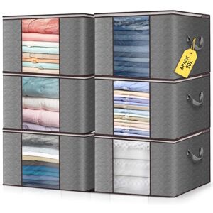 Lychico 90L Storage Bags 6 Pack with Clear Window Large Moving Boxes & Storage Organisers for Clothes, Bedding, Seasonal Storage, Reinforced Handles & Seams (60x40x35cm) Lychico 90L Storage Bags 6 Pack with Clear Window Large Moving Boxes & Storage Organisers for Clothes, Bedding, Seasonal Storage, Reinforced Handles & Seams (60x40x35cm)