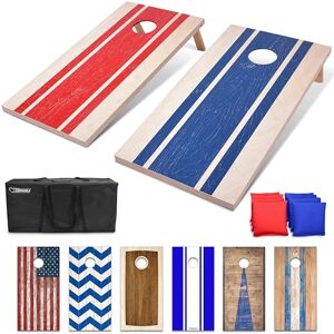 GoSports 4 x 2 ft Wood Design Cornhole Game Set Includes Two 4 x 2 ft Boards, 8 Bean Bags, and Carry Case GoSports 4 x 2 ft Wood Design Cornhole Game Set Includes Two 4 x 2 ft Boards, 8 Bean Bags, and Carry Case