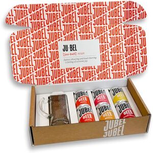 Jubel Mixed Gift Pack With Branded Glass (6x330ml) Perfect Beer Gift Award Winning & Gluten Free Vegan & Low Calorie Dangerously Refreshing Fruit Lager Craft Beer Gift Set Jubel Mixed Gift Pack With Branded Glass (6x330ml) Perfect Beer Gift Award Winning & Gluten Free Vegan & Low Calorie Dangerously Refreshing Fruit Lager Craft Beer Gift Set