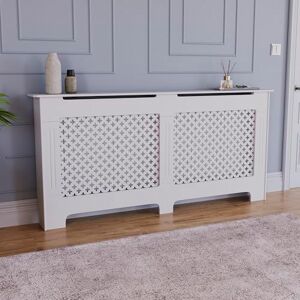 Vida Designs Oxford Radiator Cover – Traditional Cross Pattern, White, MDF, Elegant Painted Finish, Heat Efficient, Extra Large, (H 82 x W 172 x D 19 cm) Vida Designs Oxford Radiator Cover – Traditional Cross Pattern, White, MDF, Elegant Painted Finish, Heat Efficient, Extra Large, (H 82 x W 172 x D 19 cm)