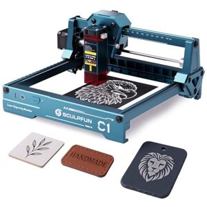 SCULPFUN C1 Mini Engraver, 3W Portable Engraving Machine with 0.04mm Ultra Fine Spot, Work for DIY Beginners, Plywood, Leather, Kraft Paper, Slate, Engraving Area 150x130mm SCULPFUN C1 Mini Engraver, 3W Portable Engraving Machine with 0.04mm Ultra Fine Spot, Work for DIY Beginners, Plywood, Leather, Kraft Paper, Slate, Engraving Area 150x130mm