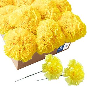 Royal Imports 100 Yellow Silk Carnations, Artificial Fake Flower For Bouquets, Weddings, Cemetery, Crafts & Wreaths, 5" Stem Pick (Bulk) Royal Imports 100 Yellow Silk Carnations, Artificial Fake Flower For Bouquets, Weddings, Cemetery, Crafts & Wreaths, 5" Stem Pick (Bulk)