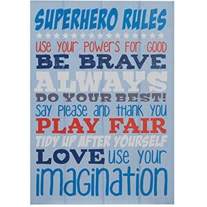 Premier Housewares 2800779 Kid's Super Hero Rules Wall Plaque Blue 1x20x28 cm Premier Housewares 2800779 Kid's Super Hero Rules Wall Plaque Blue 1x20x28 cm