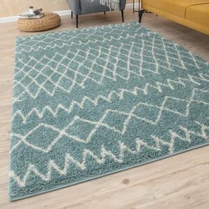 THE RUGS Modern Moroccan Design Living Room and Bedroom Rugs, Non-Shedding & Easy Care (Tangier Duck Egg Blue/Ivory, 80x300 cm) THE RUGS Modern Moroccan Design Living Room and Bedroom Rugs, Non-Shedding & Easy Care (Tangier Duck Egg Blue/Ivory, 80x300 cm)