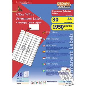 APLI olw4730 1950 Bag Multi-Purpose Labels 38.1 x 21.2 MM White APLI olw4730 1950 Bag Multi-Purpose Labels 38.1 x 21.2 MM White