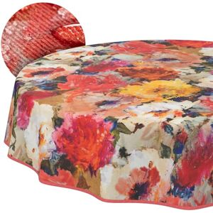 ANRO Tablecloth Fabric Washable Tablecloth Easy Care Lotus Effect Dirt- and Water-Repellent for Indoor Outdoor Use Round 140 cm with Hem Edged Art ANRO Tablecloth Fabric Washable Tablecloth Easy Care Lotus Effect Dirt- and Water-Repellent for Indoor Outdoor Use Round 140 cm with Hem Edged Art