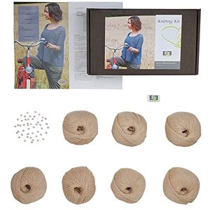 DesignEtte Jumper Beginner Butte Montmartre Chunky Knitting Wool Kit Adults Merino Yarn Balls and Pattern Set in a Box 50g≈240m/4ply Beige, 2XL-3XL DesignEtte Jumper Beginner Butte Montmartre Chunky Knitting Wool Kit Adults Merino Yarn Balls and Pattern Set in a Box 50g≈240m/4ply Beige, 2XL-3XL