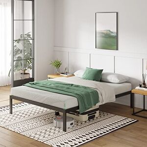 Novilla 30.5 cm Metal Bed Frame, 4FT Platform Bed Frame With Noise-cancelling Design, Engineered Wood Slat Support, Solid Support Leg, Easy Assembly, Underbed Storage Space, 120x200 cm, Black Novilla 30.5 cm Metal Bed Frame, 4FT Platform Bed Frame With Noise-cancelling Design, Engineered Wood Slat Support, Solid Support Leg, Easy Assembly, Underbed Storage Space, 120x200 cm, Black