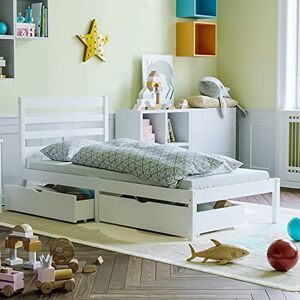 Junior Vida Libra Wooden Bed Frame 3ft Single & Under bed Drawer Storage Children Kids (White) Junior Vida Libra Wooden Bed Frame 3ft Single & Under bed Drawer Storage Children Kids (White)