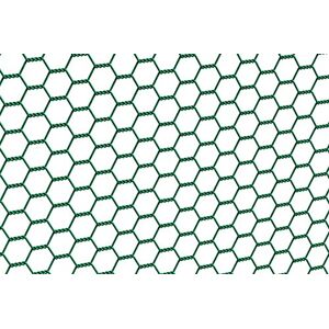 Alberts Hexagonal Mesh Fence, Galvanised Steel, Green, 10m x 0.5m x 0.01m Alberts Hexagonal Mesh Fence, Galvanised Steel, Green, 10m x 0.5m x 0.01m