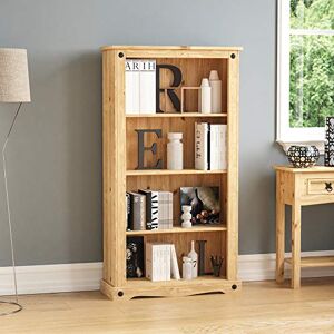 Vida Designs Corona Medium Bookcase Solid Distressed Waxed Pine Vida Designs Corona Medium Bookcase Solid Distressed Waxed Pine