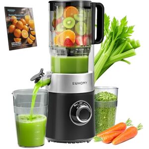 EUHOMY Cold Press Juicer Machines, 135mm&1.8L Feeding Chute for Whole Fruits and Vegetables-Liberate Your Hands, 220W Slow Masticating Juicer with Auto-cutting Auger, Safety Lock EUHOMY Cold Press Juicer Machines, 135mm&1.8L Feeding Chute for Whole Fruits and Vegetables-Liberate Your Hands, 220W Slow Masticating Juicer with Auto-cutting Auger, Safety Lock
