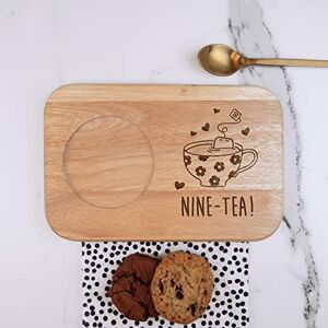 eBuyGB Engraved Tea & Biscuit Board -Nine-Tea Design Wood Coffee Treat Board, 90th Birthday Gifts for Women, Her Ninetieth Birthday Gift for Mum, Grandma, Brown eBuyGB Engraved Tea & Biscuit Board -Nine-Tea Design Wood Coffee Treat Board, 90th Birthday Gifts for Women, Her Ninetieth Birthday Gift for Mum, Grandma, Brown