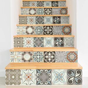 Ambiance Sticker Esteban Adhesive Stair Tiles Riser Sticker for Stairs Cement Tiles – 2 Strips of 12.5 x 90 cm Ambiance Sticker Esteban Adhesive Stair Tiles Riser Sticker for Stairs Cement Tiles – 2 Strips of 12.5 x 90 cm