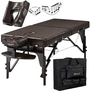 Master Massage Equipment Master Massage 71cm Supreme Wider Portable Massage Table W/Bluetooth Music Face Cushion Massage Couch Foldable Beauty Bed Lash Bed Spa Couch Physiotherapy Bed Spa Couch, Chocolate Nano Master Massage Equipment Master Massage 71cm Supreme Wider Portable Massage Table W/Bluetooth Music Face Cushion Massage Couch Foldable Beauty Bed Lash Bed Spa Couch Physiotherapy Bed Spa Couch, Chocolate Nano