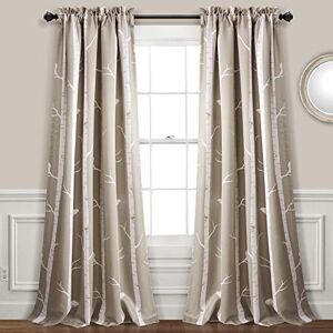 Lush Decor Lush Décor, Wheat Bird On The Tree Curtains Light Filtering Window Set for Living, Dining, Bedroom x 52" W, 84 in L Panel Pair Lush Decor Lush Décor, Wheat Bird On The Tree Curtains Light Filtering Window Set for Living, Dining, Bedroom x 52" W, 84 in L Panel Pair