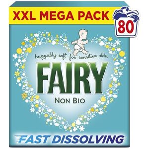 Fairy Non Bio Washing Powder 4.4kg, 80 Washes, for Sensitive Skin, with Anti-residue Technology Packaging May Vary Fairy Non Bio Washing Powder 4.4kg, 80 Washes, for Sensitive Skin, with Anti-residue Technology Packaging May Vary