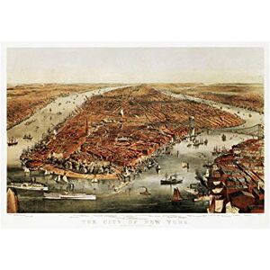 Wee Blue Coo Map New York City 1870 USA Memorabilia Postcard Wall Art Print Wee Blue Coo Map New York City 1870 USA Memorabilia Postcard Wall Art Print