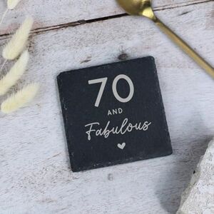 eBuyGB Laser Engraved Square Slate Coaster, 70 & Fabulous Milestone Birthday, 70th Birthday Gift for Her, Nan, Mum, Auntie, Drinks Coaster eBuyGB Laser Engraved Square Slate Coaster, 70 & Fabulous Milestone Birthday, 70th Birthday Gift for Her, Nan, Mum, Auntie, Drinks Coaster