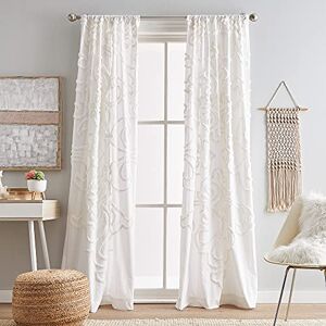 Peri Home Gates Tufted Chenille Rod Pocket Window Curtain Panel Pair, 95", White Peri Home Gates Tufted Chenille Rod Pocket Window Curtain Panel Pair, 95", White