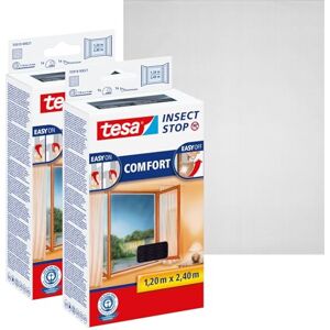tesa UK tesa Insect Stop Comfort for French Windows 2-Pack Self-Adhesive Hook and Loop No Drill Fly Screen in Anthracite, 2X 120 cm x 240 cm tesa UK tesa Insect Stop Comfort for French Windows 2-Pack Self-Adhesive Hook and Loop No Drill Fly Screen in Anthracite, 2X 120 cm x 240 cm