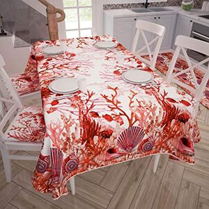 PETTI Artigiani Italiani Stain Resistant Tablecloth 2025, 100% Microfibre, Red Coral, X6 Posti (140x180 cm) PETTI Artigiani Italiani Stain Resistant Tablecloth 2025, 100% Microfibre, Red Coral, X6 Posti (140x180 cm)