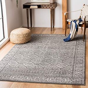 Safavieh Boho Chic Rug for Living Room, Dining Room, Bedroom Tulum Collection, Short Pile, in Dark Grey and Ivory, 122 X 183 cm Safavieh Boho Chic Rug for Living Room, Dining Room, Bedroom Tulum Collection, Short Pile, in Dark Grey and Ivory, 122 X 183 cm