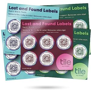 Tile Lost and Found Labels QR Scannable Labels for Laptops, Water Bottles, Pet Collars, Kids Toys, Headphones and More Android and iOS Devices Scratch Proof Adhesive 25 Labels Tile Lost and Found Labels QR Scannable Labels for Laptops, Water Bottles, Pet Collars, Kids Toys, Headphones and More Android and iOS Devices Scratch Proof Adhesive 25 Labels