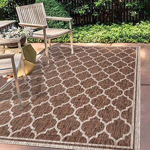 JONATHAN Y SMB109B-8 Trebol Moroccan Trellis Textured Weave Indoor Outdoor Area Rug, Modern, Coastal, Bohemian Easy Cleaning, Non Shed, Espresso/Taupe, 240 cm X 300 cm JONATHAN Y SMB109B-8 Trebol Moroccan Trellis Textured Weave Indoor Outdoor Area Rug, Modern, Coastal, Bohemian Easy Cleaning, Non Shed, Espresso/Taupe, 240 cm X 300 cm