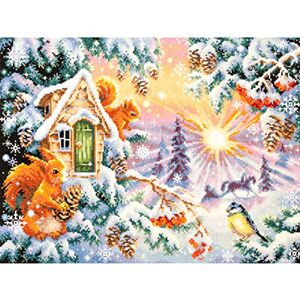 Magic needle 110-700 ZW Winter Morning Counted Cross Stitch Kit with Zweigart Edition Cotton Multi-Coloured 40 x 30 cm Magic needle 110-700 ZW Winter Morning Counted Cross Stitch Kit with Zweigart Edition Cotton Multi-Coloured 40 x 30 cm