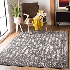 Safavieh Boho Chic Rug for Living Room, Dining Room, Bedroom Tulum Collection, Short Pile, in Dark Grey and Ivory, 122 X 183 cm Safavieh Boho Chic Rug for Living Room, Dining Room, Bedroom Tulum Collection, Short Pile, in Dark Grey and Ivory, 122 X 183 cm