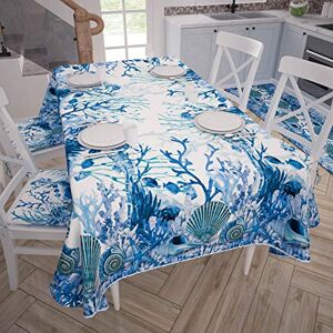 PETTI Artigiani Italiani Stain Resistant Tablecloth, 100% hypoallergenic microfibre, Blue Coral, X24 Posti (140x450 cm) PETTI Artigiani Italiani Stain Resistant Tablecloth, 100% hypoallergenic microfibre, Blue Coral, X24 Posti (140x450 cm)