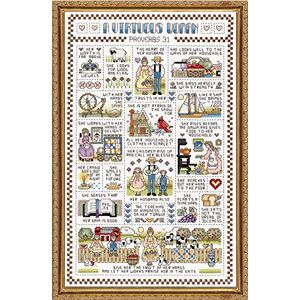 Janlynn Virtuous Woman Cross Stitch Kit, Cotton, 9.25"x15.25" 14 Count, 1 Janlynn Virtuous Woman Cross Stitch Kit, Cotton, 9.25"x15.25" 14 Count, 1